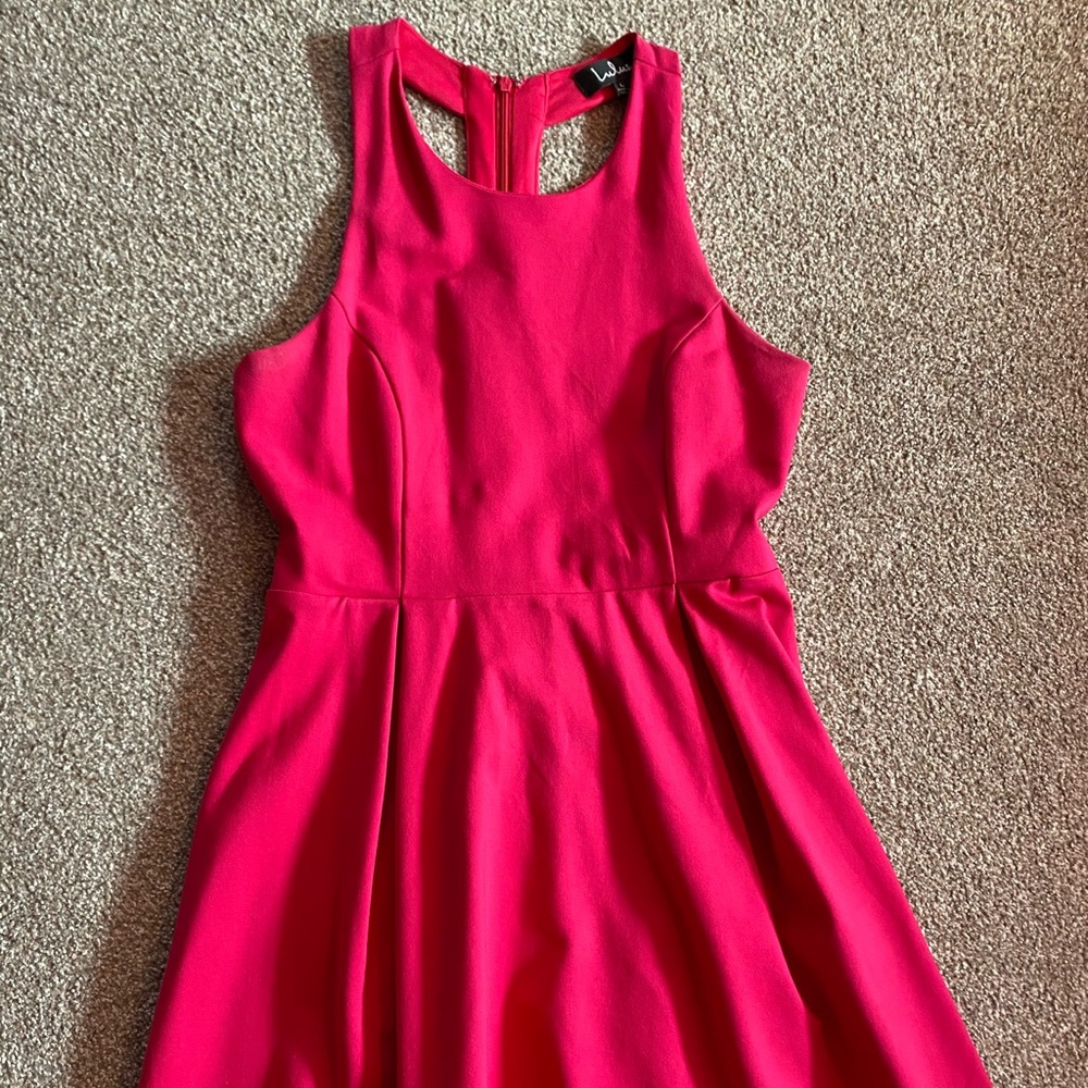 Lulu’s Cutout and about fuchsia skater dress
